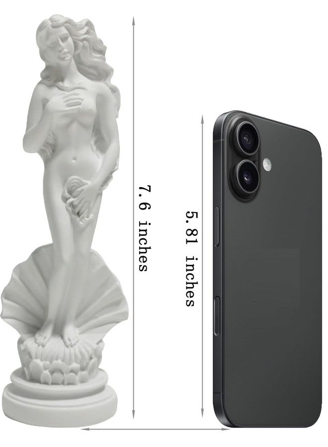 KIKITOY Aphrodite Statue The Birth of Venus 7.6 Inch - Greek Roman Goddess Sculpture, Handmade Resin Art Figurine Classical White Statue, Home & Office Decor - Image 2